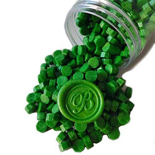 400 Pieces Sealing Wax Beads for Seal Stamp, PORXFLY Wax Seal Beads Great for Wedding Invitations, Wine Packages,Cards Envelopes, Gift Wrapping (Green) - color: Green