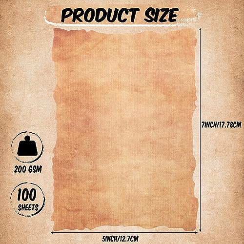 Harloon 100 Pcs Vintage Paper Cotton Stationery Paper, 5x7 Inch - size: 5 x 7 Inch