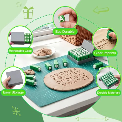 Alphabet Stamps Set for Clay Pottery, Numbers Symbols DIY Handmade Alphabet Mold Accessories Polymer Clay Tools Set for Ceramic Decorating, 72 Pieces Letter Stamps for Clay with Storage Box