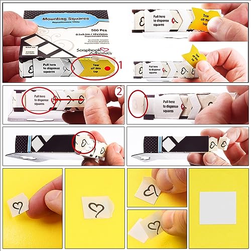 3L Permanent Mounting Squares, 1/2-Inch x 1/2-Inch, 500pk, White - color: White, size: 1 Count (Pack of 1)