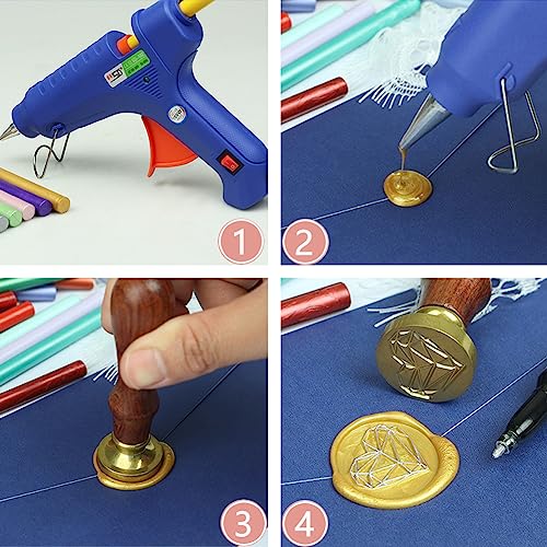 30 Pieces 7mm Sealing Wax Sticks for Glue Gun,PORXFLY Mini Wax Seal Sticks Great for Cards Envelopes,Wedding Invitations,Gift Wrapping,Wine Packages (White and Green) - color: White and Green