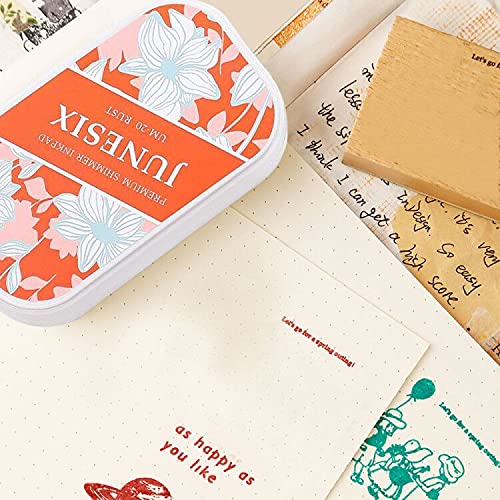 Metallic Pigment Ink Pad, Washable Finger Ink Pads, Shimmer Scrapbook Craft Ink Pads for Rubber Stamps, Card Making, Paper Wood Fabric, 3.7 x 2.1" (Cherry Pink)