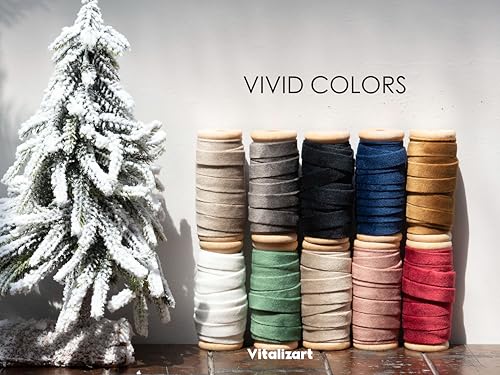 Vitalizart Christmas Velvet Ribbon Set 3/8" x 15 Yds for Holiday Wrapping - color: Christmas Ribbon