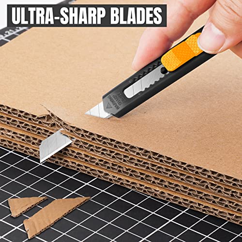 24 Pack Box Cutter Retractable, 9mm Utility Knife, Razor Knife - color: 24 Pack - Orange, Yellow, Blue, Green