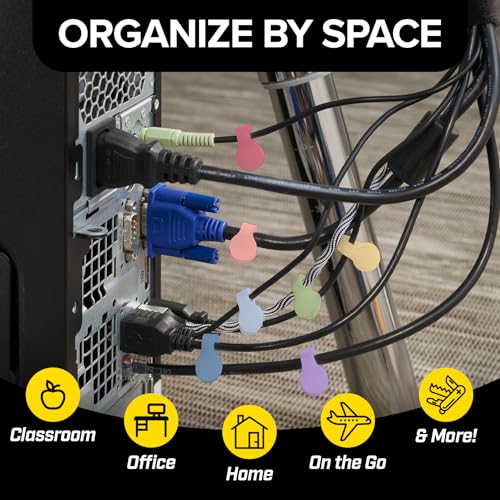 Wrap-It Storage Cable Labels - Mini, Macaron (60 Pack) | Colorful Charger & Wire Labeler for Cord Organization - color: Macaron, size: Mini