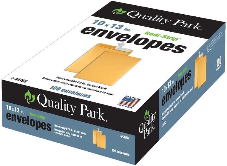 Quality Park 10 x 13 Catalog Envelopes with Self Seal Closure, 28 lb Brown Kraft, Great Option for Mailing, Storage and Organizing, 100 per Box (44762) (Pack of 5) - color: Brown Kraft, size: 10 x 13 inches (Pack of 5)