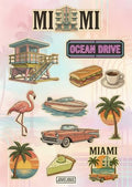 Miami Sticker Sheet, Miami Stickers for Laptop & Journal - style: Miami