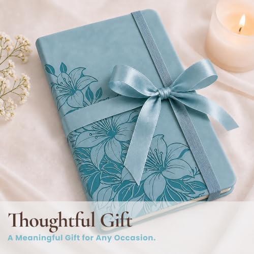 Lined Journal Notebook Hardcover Leather Bound 200 Pages A4 Blue Cute Diary - color: Light Blue, size: A4 200 Pages