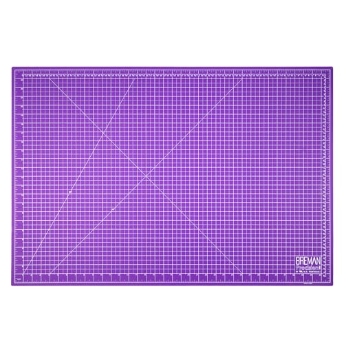 Breman Precision 24x36 Large Self Healing Cutting Mat Purple/Gray for Craft | 24x36 Purple Cutting Mat Self Healing 2-Sided 5-Ply PVC Non-Slip A1 Art Crafting Mat for Sewing, Fabric, & Quilting Projects - color: Purple/Gray, size: 24x36