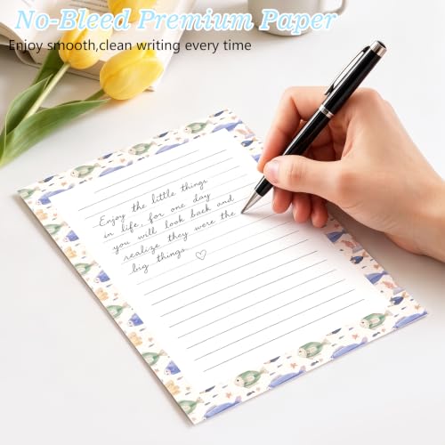 50 Pcs Stationery Paper Envelopes Set,No-Bleed Lined (6Style) | Includes 24 Writing Paper & 24 Envelopes with 24 Round Stickers, Cute Animal Letter Writing and Stationery Paper Envelopes - color: Cute Forest