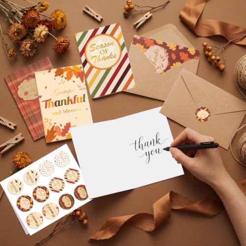 36 Pack Thanksgiving Cards with Envelopes & Stickers, 4 x 6 in, 6 Designs - style: Thanksgiving Cards