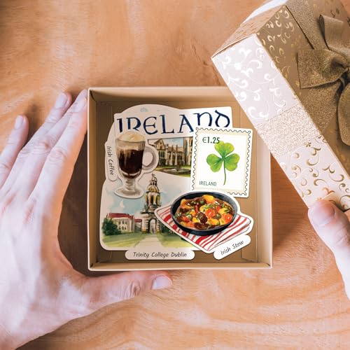 Navy Peony Emerald Ireland Statement Stickers - Hand-Illustrated Watercolor, Glossy, Waterproof - for Luggage, Laptops, Water Bottles (34 Pcs) - style: Statement