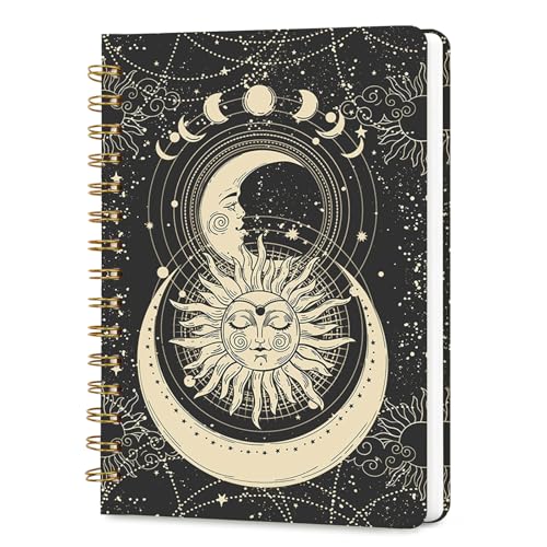 Lined Spiral Journal Notebook for Work A5, 160 Pages, Sun Star - color: Sun