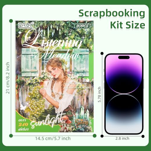 Grass Pillow Breeze Sticker Scrapbooking Supplies for Junk Journal, 20 Sheets PET Stickers - Vintage Journaling Stickers - color: Grass Pillow Breeze
