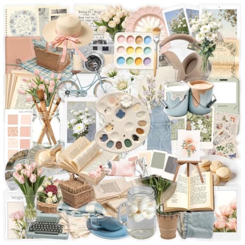 50Pcs Artistic Paintings, Plant Stickers.colourful-B24 - color: Colourful-b24