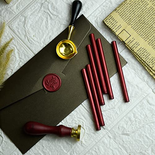 16 Pieces Glue Gun Sealing Wax Sticks in Metallic Red for Mini Glue Gun | Great decor for letters, Wedding invitations, Cards and envelopes, Snail mails, Wine packages, Gift wrapping - color: Metallic Red, size: Small