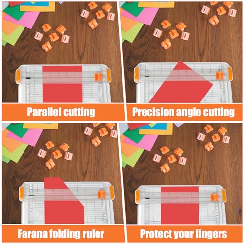14pcs Paper Cutter Replacement Blades Compatible with Firbon, Cutting Scrapbook Easy Cut Blade Replacement with Security Safeguard Design for A4 Paper Trimmer(Orange)