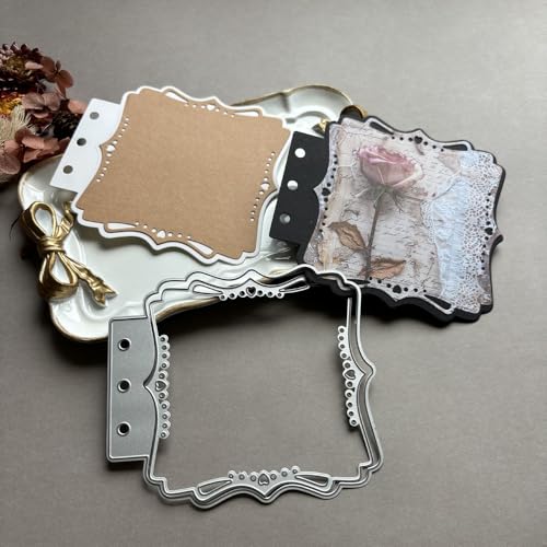 Square Framed Loose-Leaf Die Cuts for Card Making, Vintage Cutting Dies DIY Album Scrapbooking Decor Paper Craft Metal Die Cuts Party Wedding Decorations - color: Loose-Leaf Square