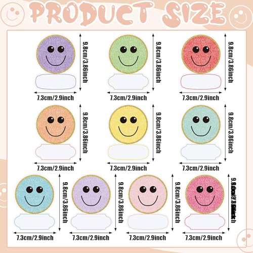 100 Pcs Name Tags Stickers Bulk - Desk Name Tags for Classroom Back to School Smile Face Groovy Boho Nametags Cubby Labels Classroom Supplies Label Decal for Cubbies Bulletin Board(Smile) - style: Smile