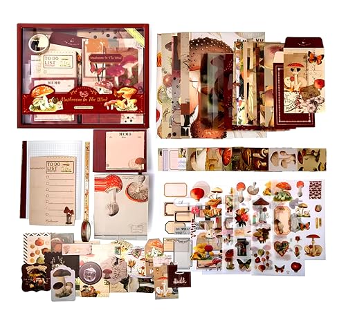 Scrapbook Kit, 350+ PCS Scrapbooking Supplies Set with Vintage Scrapbook Paper, Scrapbook Stickers, Ephemera, Vintage Decorations, Complete Junk Journal and DIY Memory Book Kit