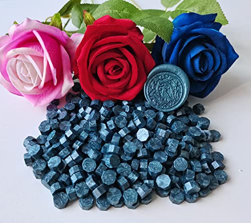 400 Pieces Sealing Wax Beads for Seal Stamp, PORXFLY Wax Seal Beads Great for Wedding Invitations, Wine Packages,Cards Envelopes, Gift Wrapping (Dark Blue) - color: Dark Blue
