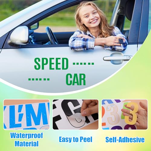 176 PCS Large Letter Stickers, 16 Sheets Alphabet Stickers (Green, 4 Inch) - color: Green, size: 4 Inch