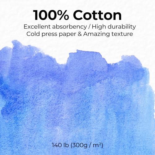 Funto 4x6 100% Cotton Watercolor Paper Postcards, 28 Cards + 2 Stamp Sheets | 140lb/300gsm Cold Press, Acid-Free Heavyweight Watercolor Cards for Artists, Beginners, Greeting Cards and Creative Art - style: 4x6 Postcards-100% Cotton