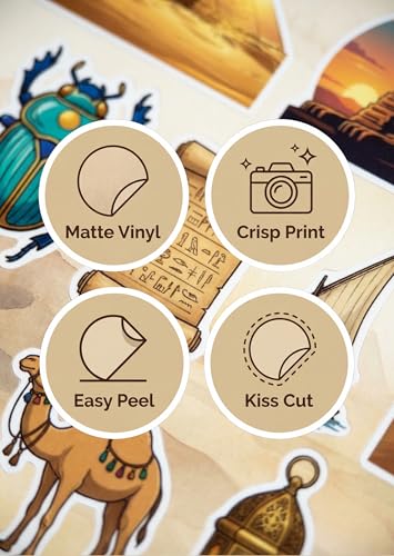 Egypt Sticker Sheet, Egypt Stickers for Laptop & Journal - style: Egypt