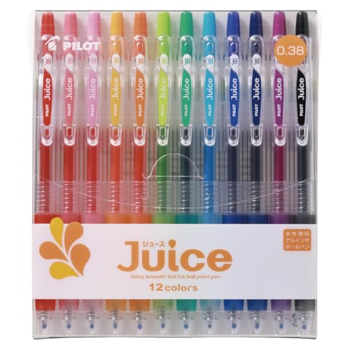 PILOT Juice Gel Ink Ballpoint Pen, 0.38 mm, 12 Color Set (LJU120UF-12C) - size: 12 Count (Pack of 1), style: Standart