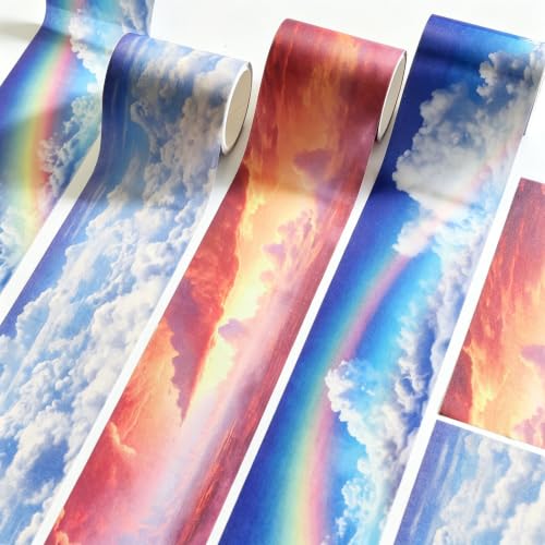 Washi Tape Stickers for Scrapbook Supplies,Sky Stickers for Journaling - color: Sukoon