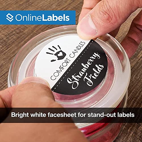 OnlineLabels 2" Circle Labels - White Matte - Inkjet/Laser - 250 Sheets - size: 250 Sheet Pack