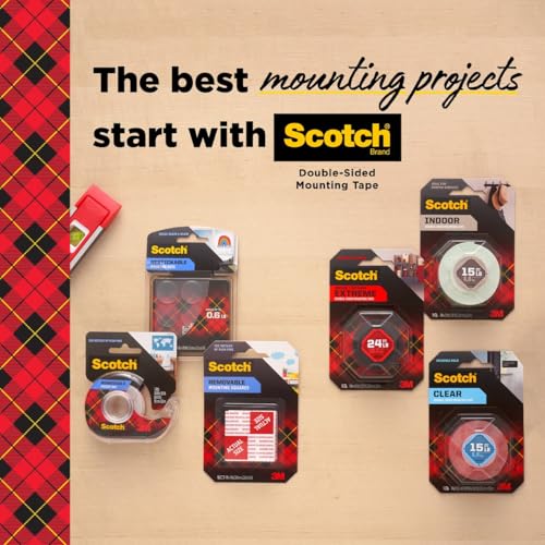 Scotch Removable Double-Sided Mounting Squares, 35 Squares per Pack - size: 0.68"
