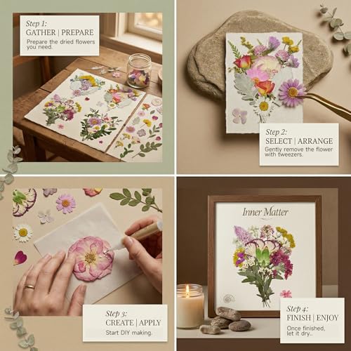 Dried Pressed Flowers Real Natural - size: 75 pcs Dried Flowers