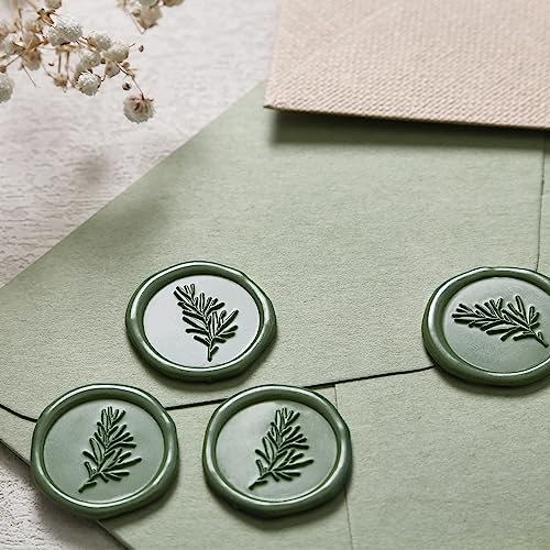UNIQOOO Olive Green Glue Gun Sealing Wax Sticks for Wax Seal Stamp - Perfect for Wedding Invitations, Thank You Card, Mails, Wine Gift Wrapping, Christmas Gift, Pack of 8 - color: Olive Green
