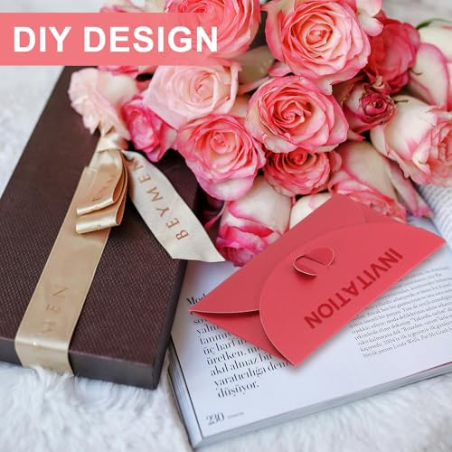 PATIKIL Mini Card Envelopes 4"x2.8", Cute Cards Holder with Heart Clasp for Birthday Weddings Favors Business Greeting Cards (Gold, Pack of 50) - color: Gold