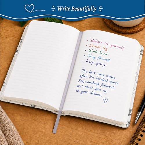 WORLD TRAVELER Eccolo A5 Lined Journal 256 Ivory Pages Lay Flat 6x8 - color: Watercolor Foliage