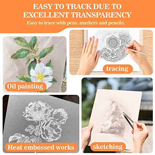 Vellum Paper 8.27 x 11.8 Translucent-Printable - Translucent Vellum Paper Tracing for Crafts Tracing,Drawing,Card Overlays,Invitation Envelope 30 Sheets