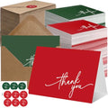 Gueevin 200 Pcs Thank You Cards with Envelopes Stickers, 3.5x5", Red, Green - color: Wine Red, Dark Green