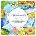Scrapbook Paper, 24 Sheets 6"×6" 160gsm Single-Sided Patterned Cardstock - color: 24 sheets-landscape