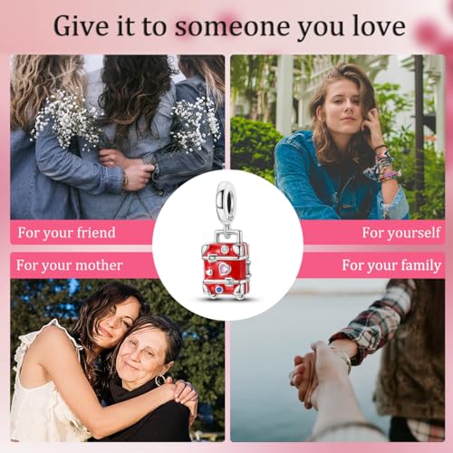 Charms for Bracelet Necklace 925 Sterling Silver Charm Beads for Woman - color: red