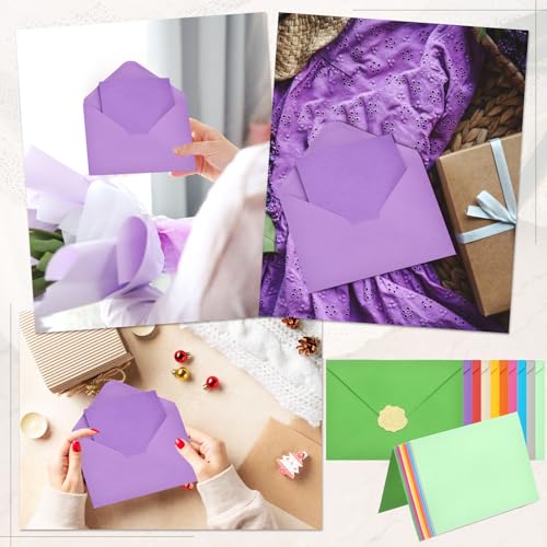 PATIKIL 20Pack Light Purple 4x6 Blank Cards and Envelopes, V Flap A6 Envelopes with Cardstock & Gold Stickers Small for Greeting Cards Wedding Greeting Birthday Invitations Letter Mailing - color: Light Purple, size: 4x6