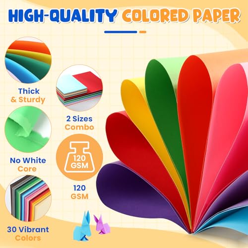 SPJRGRS 510 Sheets Colored Paper 8.5" X 11" & 5" X 7" Construction Paper