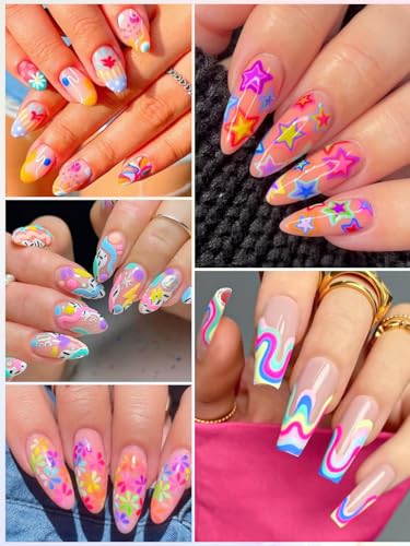 EBANKU 12 Colors Nail Art Pens Set, Nail Polish Pens for Nail Art Quick Drying 3D Acrylic Paint Markers for Painting Dotting Liner Pen Nail Salon DIY - color: 12P(B)