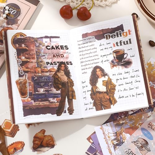 Vintage Washi Stickers for Scrapbooking, People Sticker Book for Journaling with 453PCS Scrapbook Stickers 20 Sheets Scrapbook Papers, Ephemera for Junk Journal Supplies DIY Crafts Arts Frame Album - color: Leiture Time
