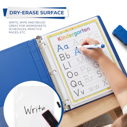 Samsill 50 Pack Heavy Duty Sheet Protectors, Non-Glare, 8.5x11 Inch Page Protectors for 3 Ring Binder, Letter Size Protectors with Reinforced Holes, Non-Glare Protector, Top Loading, Acid Free - size: 50 Pack, style: Non-Glare