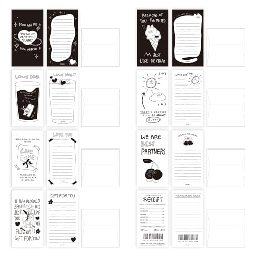 Monolike Little Doole Mini Letter Paper and Envelopes Set - 8Type, 32 Letter Paper + 16 Envelopes - color: Little Doole