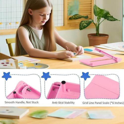 Paper Cutter, Small Paper Trimmer with Safety Guard, Portable Paper Cutter Slider, 8-Sheet Capacity, Guillotine Paper Cutter for Cardstock, Photos, Office, Scrapbooking, School, Studio, Craft