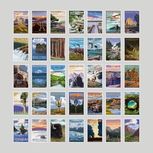 Lantern Press 63 National Parks - Postcard Set of 63 Different Original Hand Illustrated Postcards - color: 63 National Parks