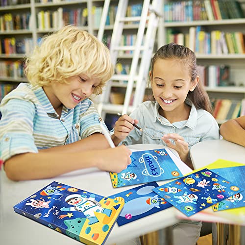 Space Stationary Paper and Envelopes Set for Kids Lined Stationary Set with Envelopes for Boys – 30 Sheets + 20 Envelopes, 8.3 x 5.9 Inch of Each Stationary Paper - style: Space