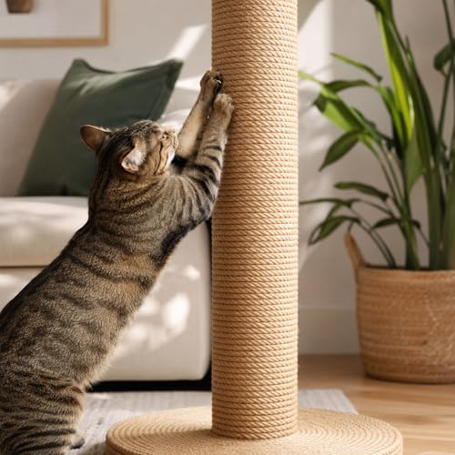 3/8 Inch Natural Jute Rope, 200 Feet Thick Hemp Rope, 4 Strands Twisted Jute Twine for Crafts, Gardening, Cat Scratching Post, Home Decorating, Indoor/Outdoor Use - size: 3/8 Inch x 200 Ft